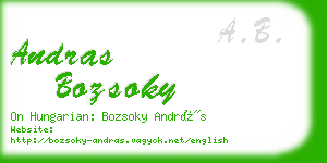 andras bozsoky business card